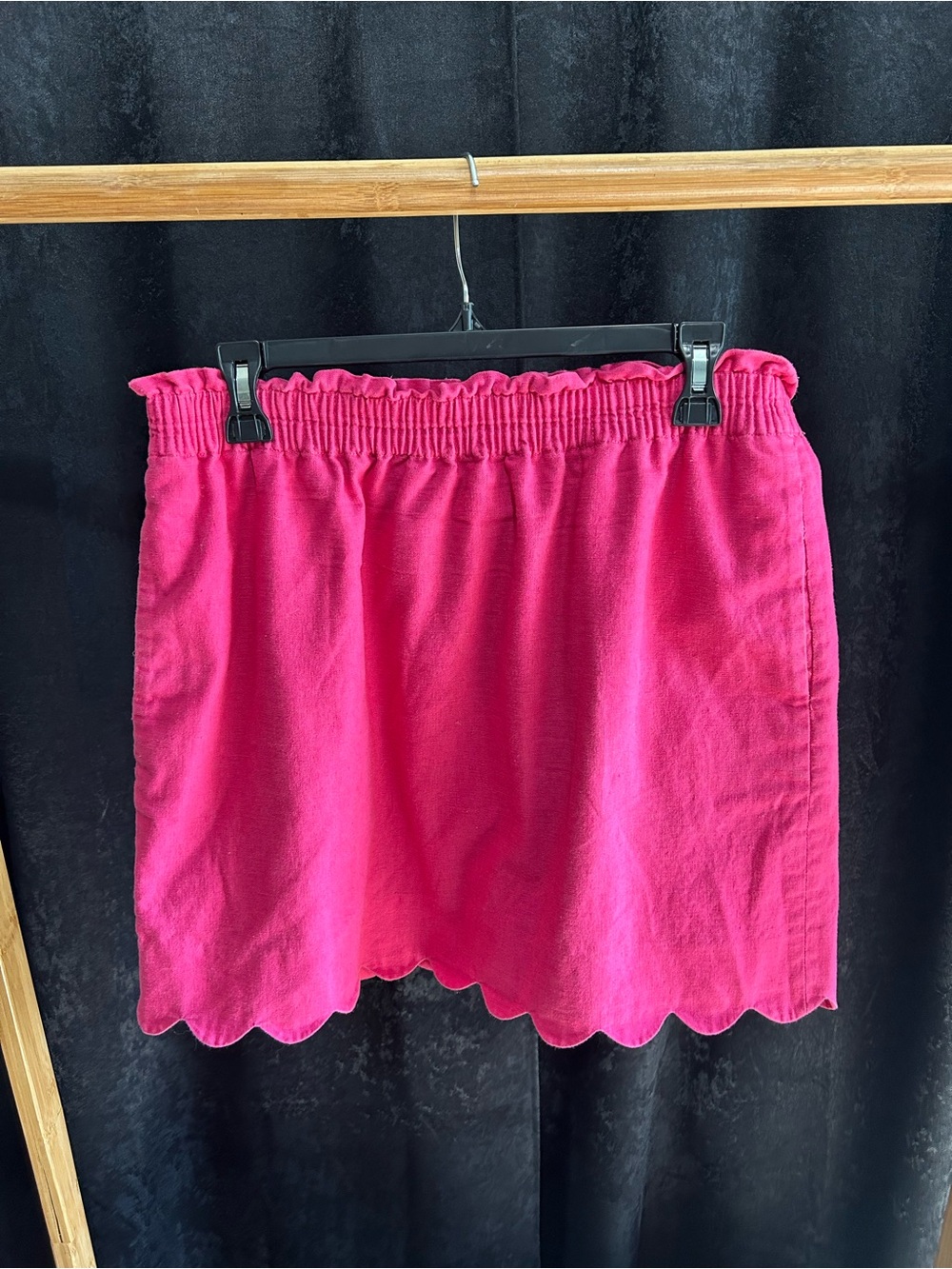 J. Crew Hot Pink Scallop Hem Mini Skirt